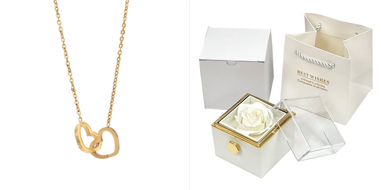 Rotating Rose Gift Box, Creative Rose Jewellery Packaging Box