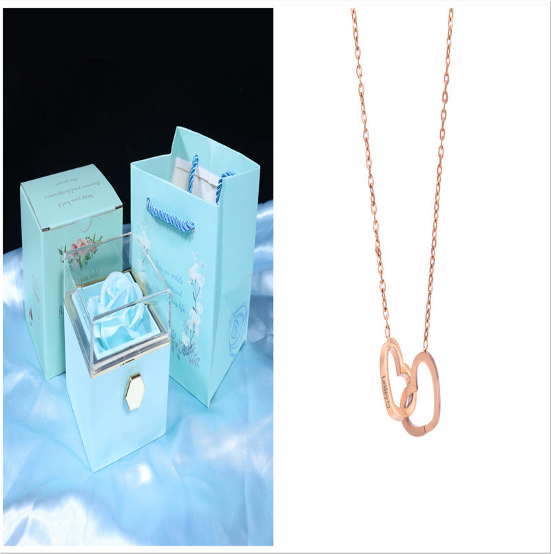 Rotating Rose Gift Box, Creative Rose Jewellery Packaging Box