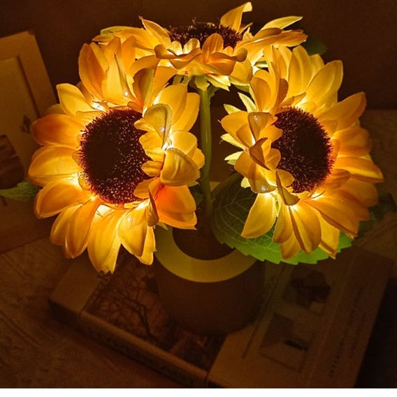 Rechargeable Sunflower LED Simulation Night Light Table Lamp