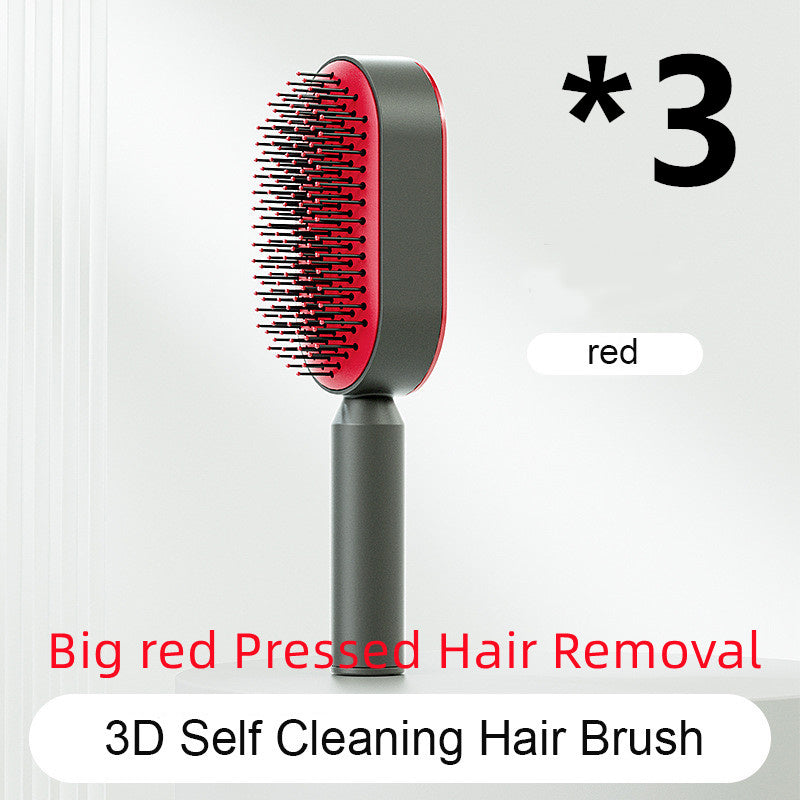 Self Cleaning Hair Brush; Massage Scalp Comb; Anti-Static Hairbrush