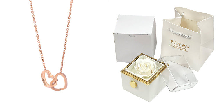 Rotating Rose Gift Box, Creative Rose Jewellery Packaging Box