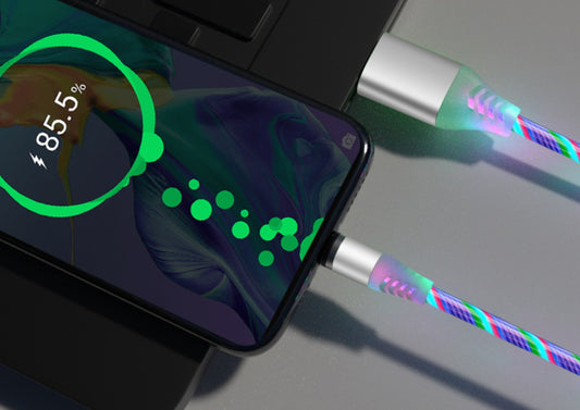 Flowing Light Magnetic Charging Cable for Iphone, Android, 3-in-1