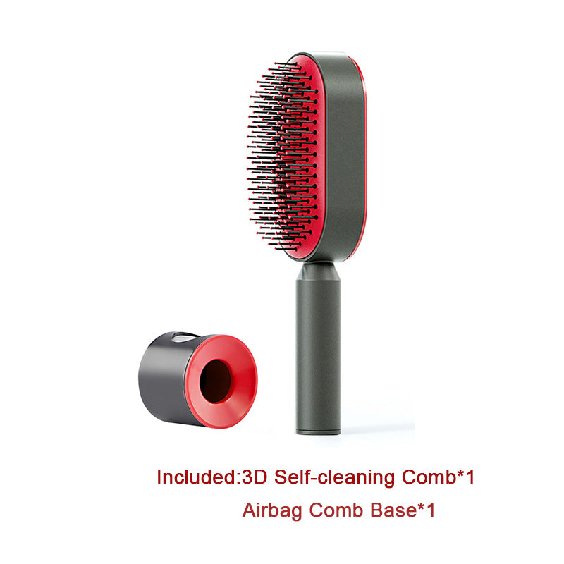 Self Cleaning Hair Brush; Massage Scalp Comb; Anti-Static Hairbrush
