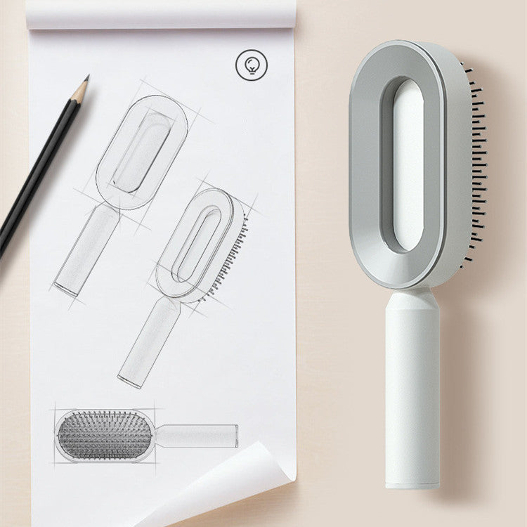 Self Cleaning Hair Brush; Massage Scalp Comb; Anti-Static Hairbrush
