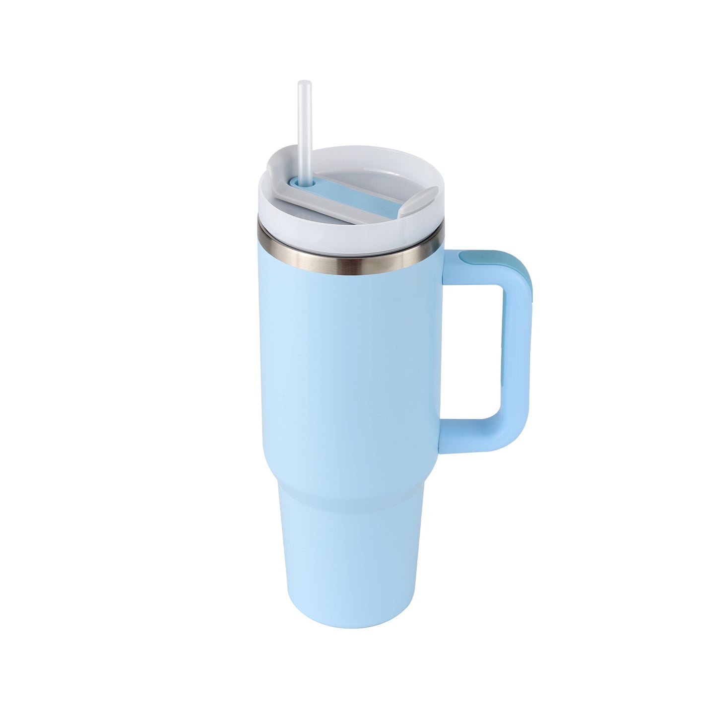 Tumbler With Lid, Stainless Steel, Handle, Straw, Insulated, Spill-Proof (1200ML)