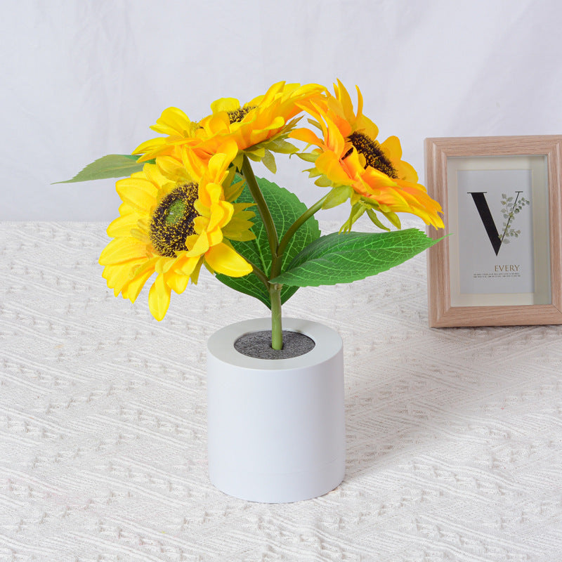 Rechargeable Sunflower LED Simulation Night Light Table Lamp