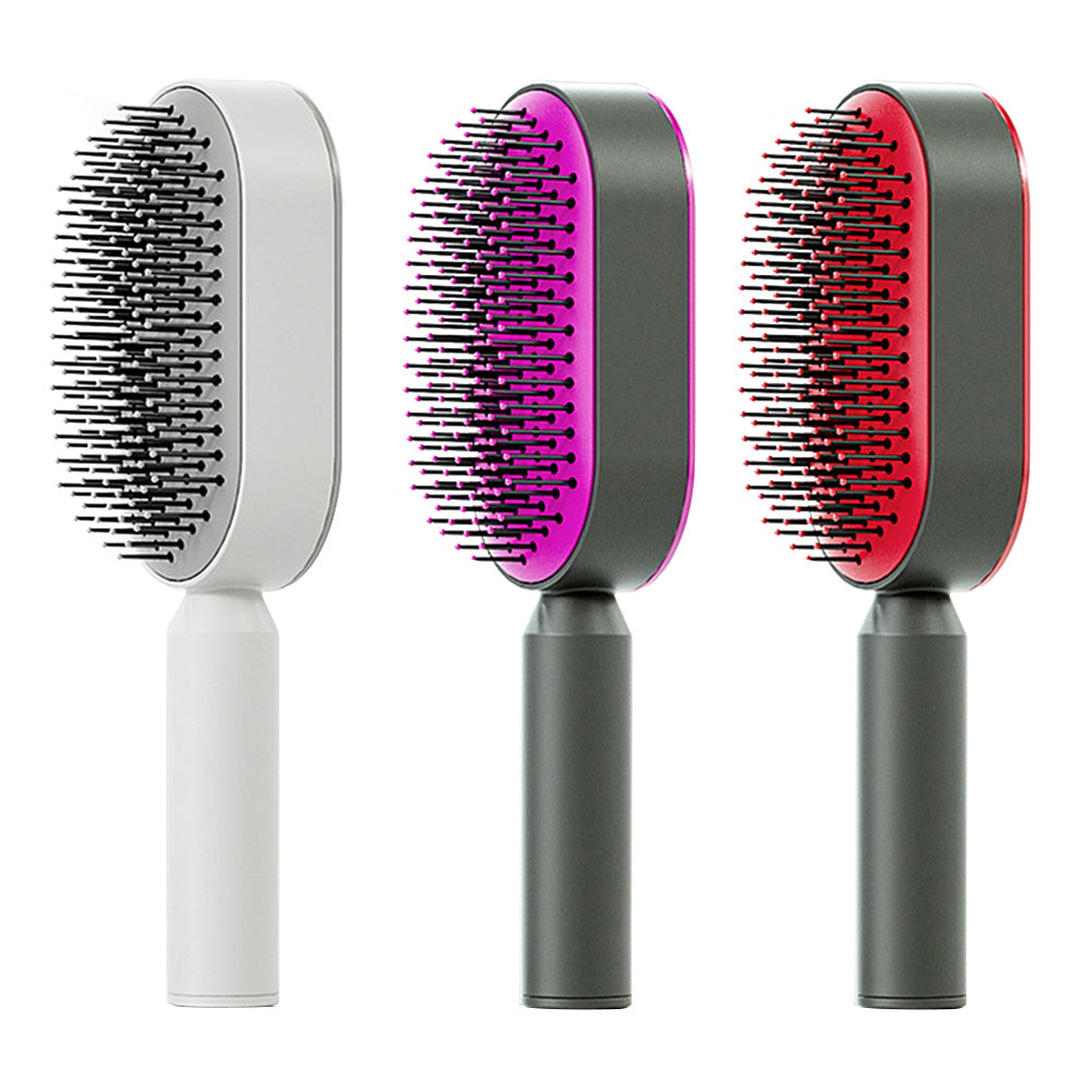 Self Cleaning Hair Brush; Massage Scalp Comb; Anti-Static Hairbrush
