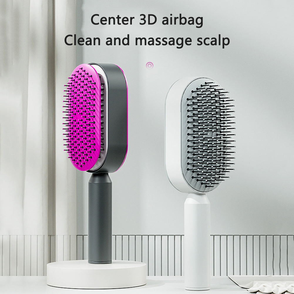 Self Cleaning Hair Brush; Massage Scalp Comb; Anti-Static Hairbrush
