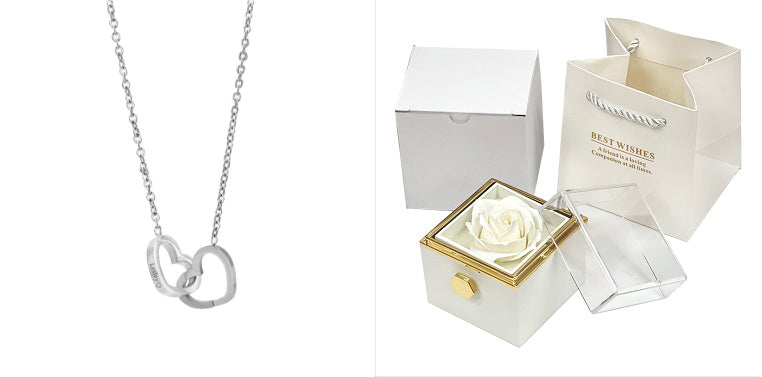 Rotating Rose Gift Box, Creative Rose Jewellery Packaging Box