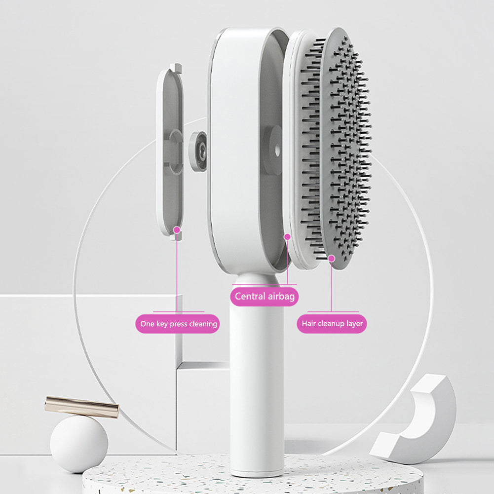 Self Cleaning Hair Brush; Massage Scalp Comb; Anti-Static Hairbrush