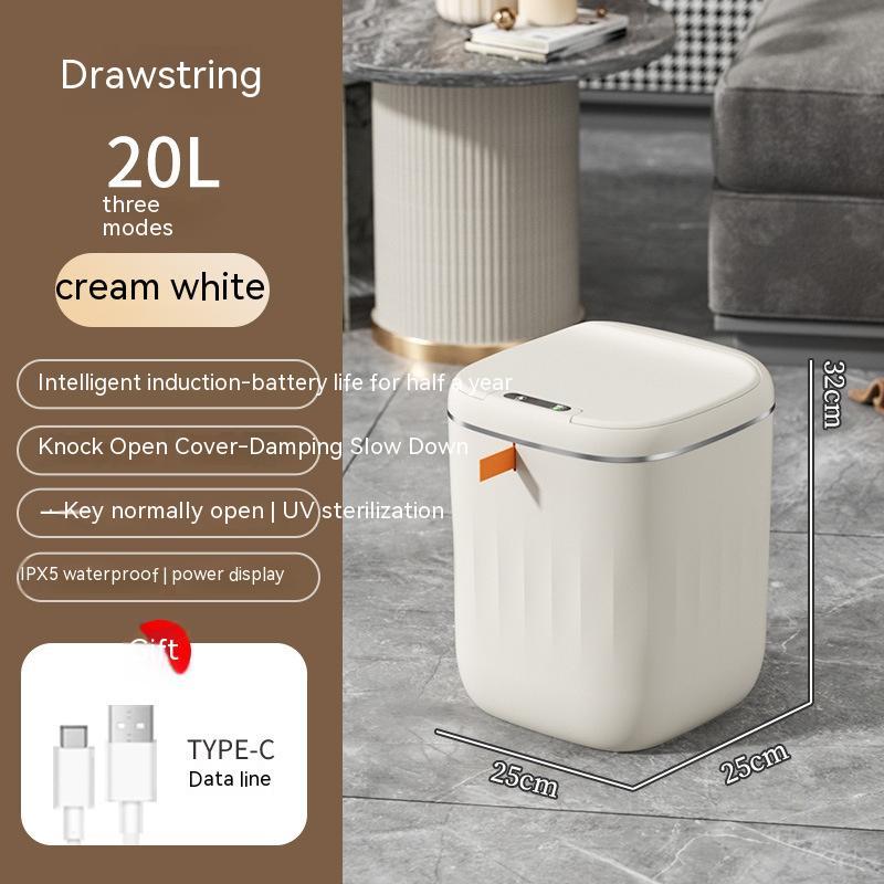 Smart Trash Bin With Automatic Lid For Home