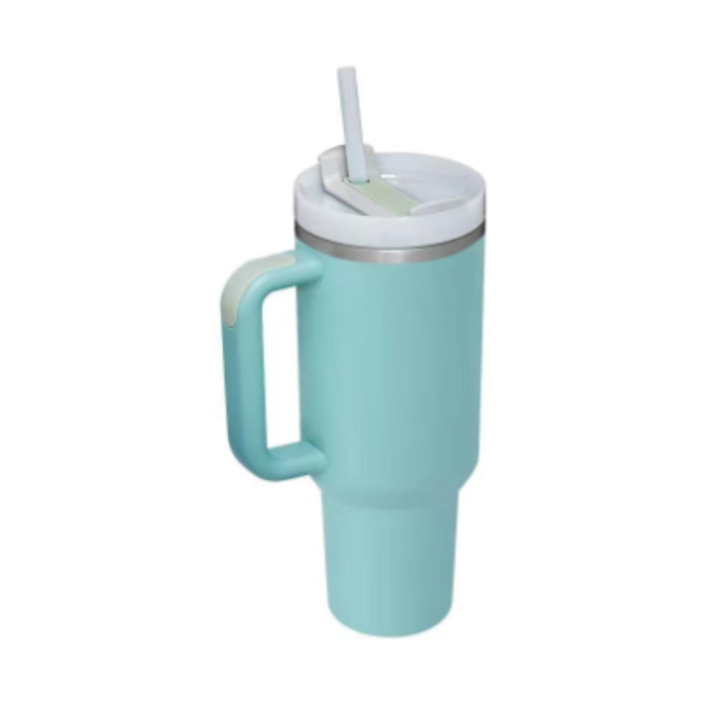 Tumbler With Lid, Stainless Steel, Handle, Straw, Insulated, Spill-Proof (1200ML)