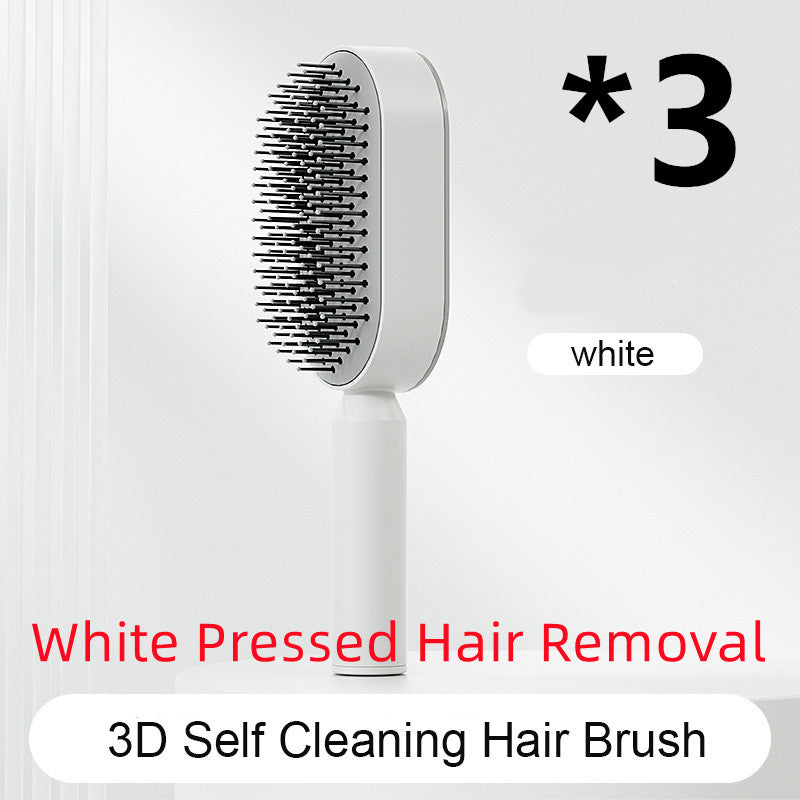 Self Cleaning Hair Brush; Massage Scalp Comb; Anti-Static Hairbrush