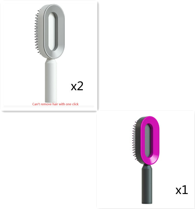 Self Cleaning Hair Brush; Massage Scalp Comb; Anti-Static Hairbrush