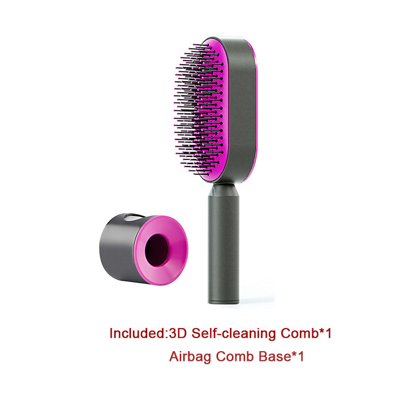 Self Cleaning Hair Brush; Massage Scalp Comb; Anti-Static Hairbrush
