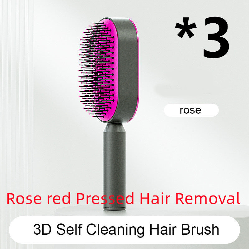 Self Cleaning Hair Brush; Massage Scalp Comb; Anti-Static Hairbrush