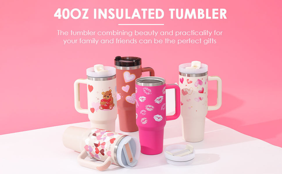 Tumbler With Lid, Stainless Steel, Handle, Straw, Insulated, Spill-Proof (1200ML)