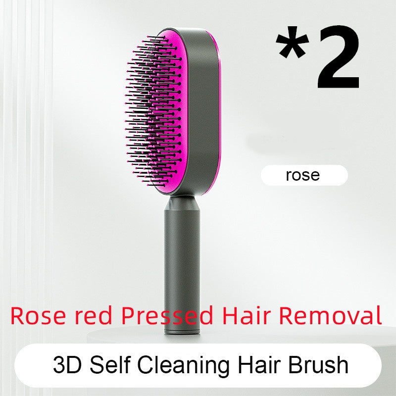 Self Cleaning Hair Brush; Massage Scalp Comb; Anti-Static Hairbrush