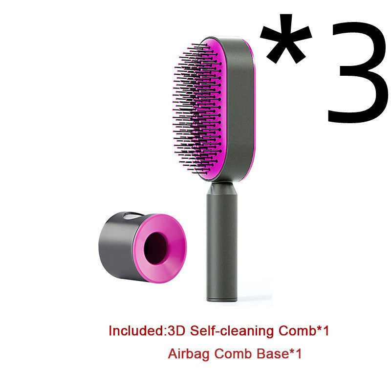 Self Cleaning Hair Brush; Massage Scalp Comb; Anti-Static Hairbrush