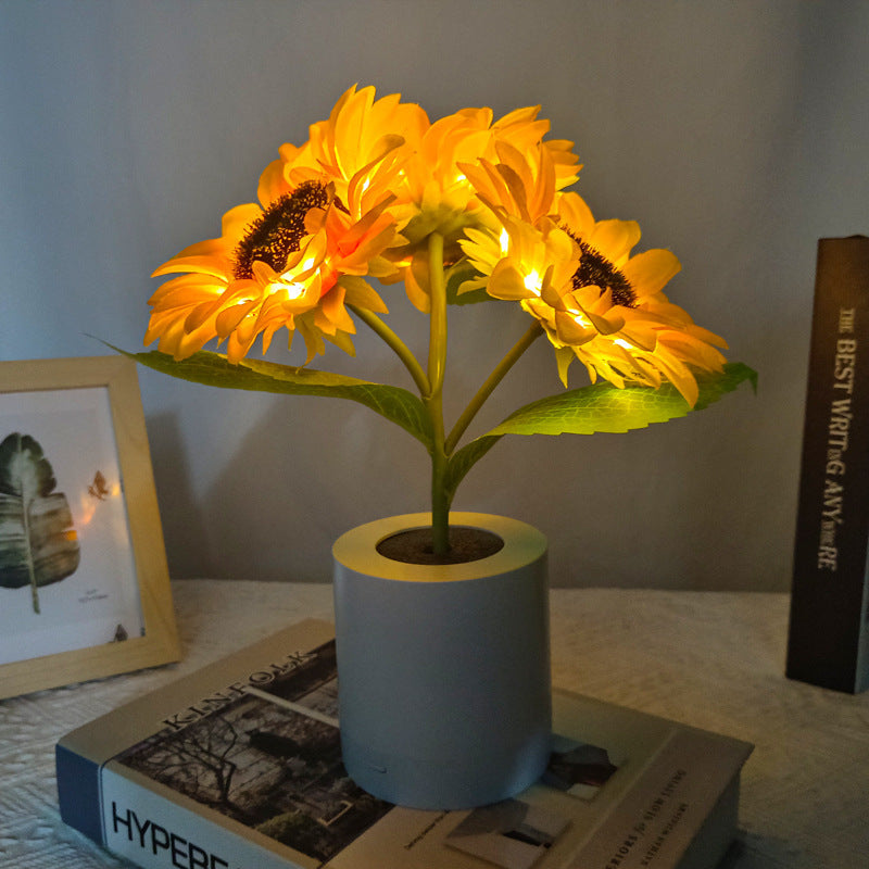 Rechargeable Sunflower LED Simulation Night Light Table Lamp