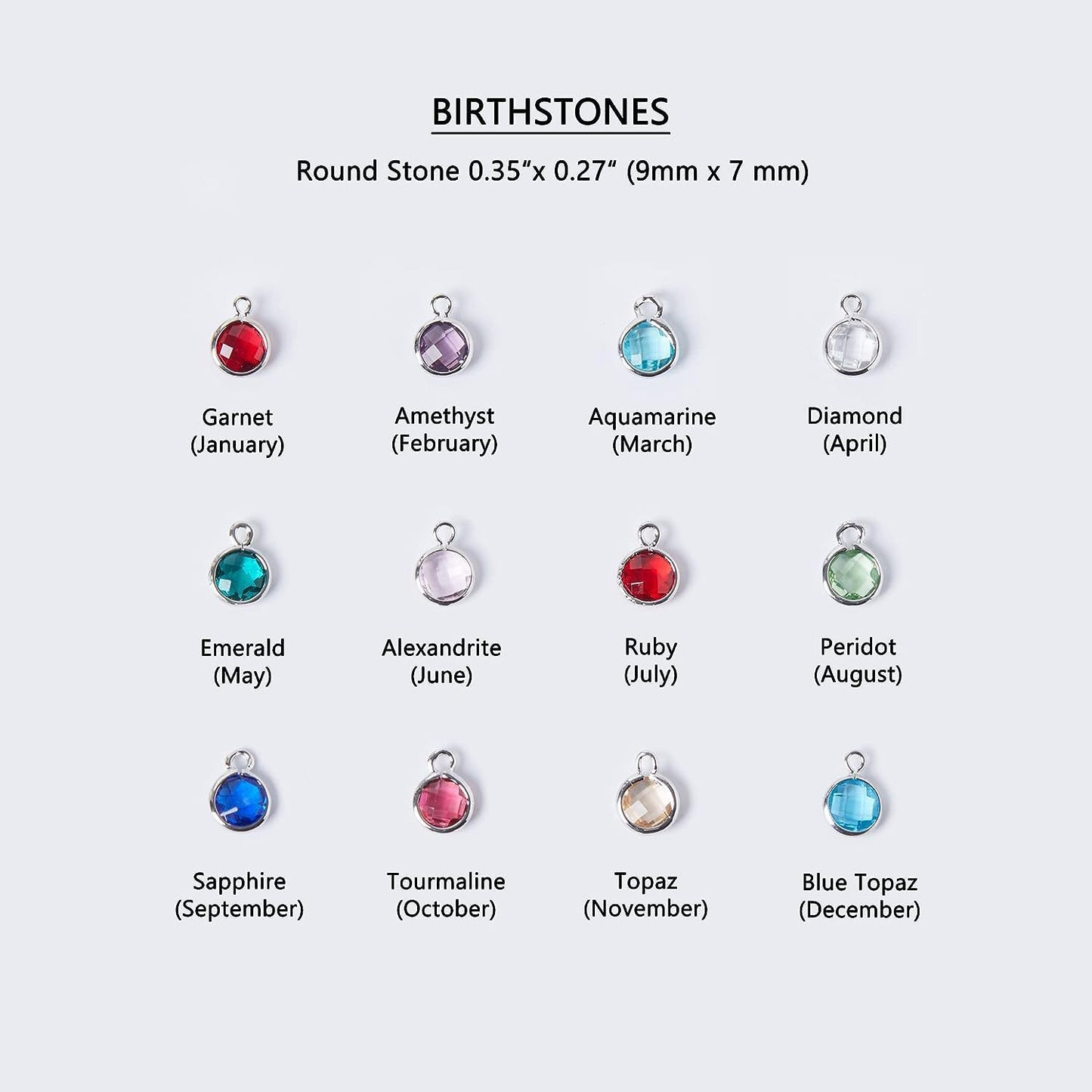 Personalized Necklace Birthstone Pendants Stackable Jewellery