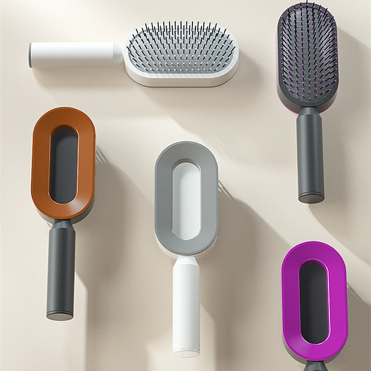 Self Cleaning Hair Brush; Massage Scalp Comb; Anti-Static Hairbrush