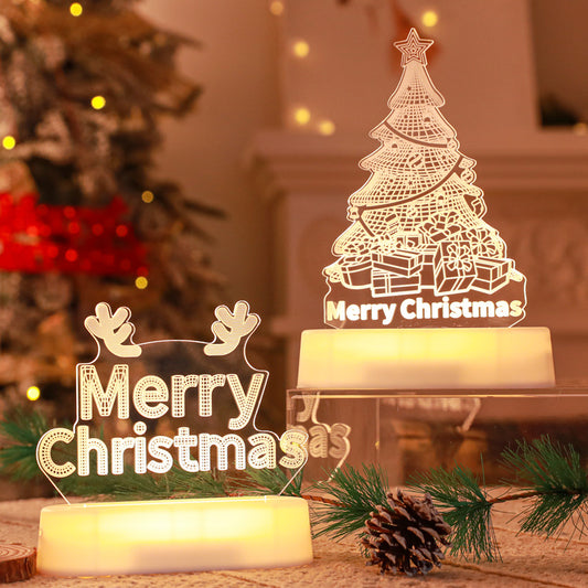 Christmas Decoration 3D Lamp Acrylic LED Night Lights Christmas Ornaments