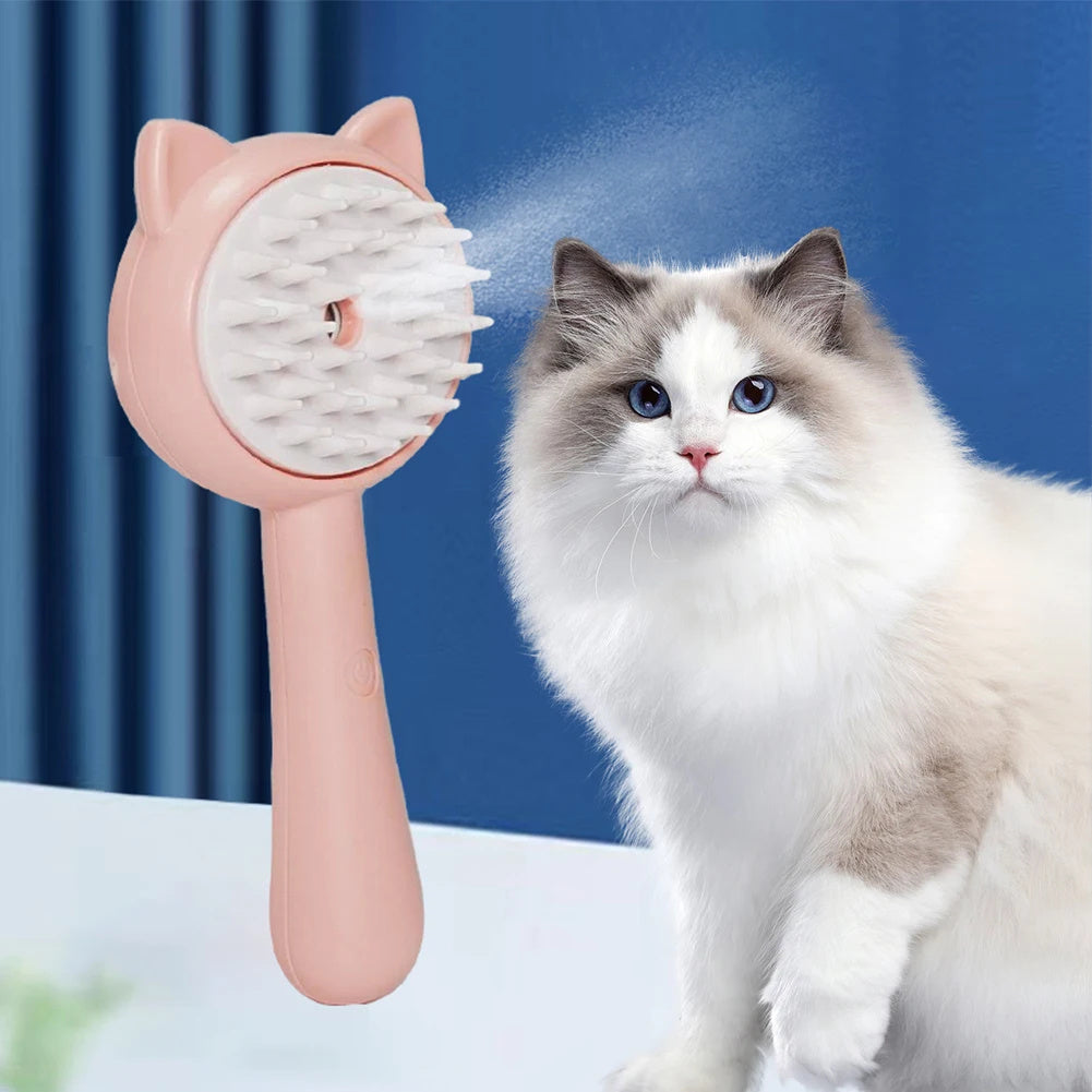 Multifunction Hair Grooming Cleaning Brush With Mist For Pets, Rechargeable Self Cleaning Brush For Dogs & Cats