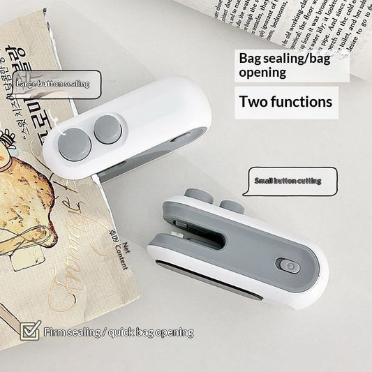 Portable Mini 2-in-1 Heat Sealer - Retain Freshness for Snacks, Food, Plastic Bags, Packets