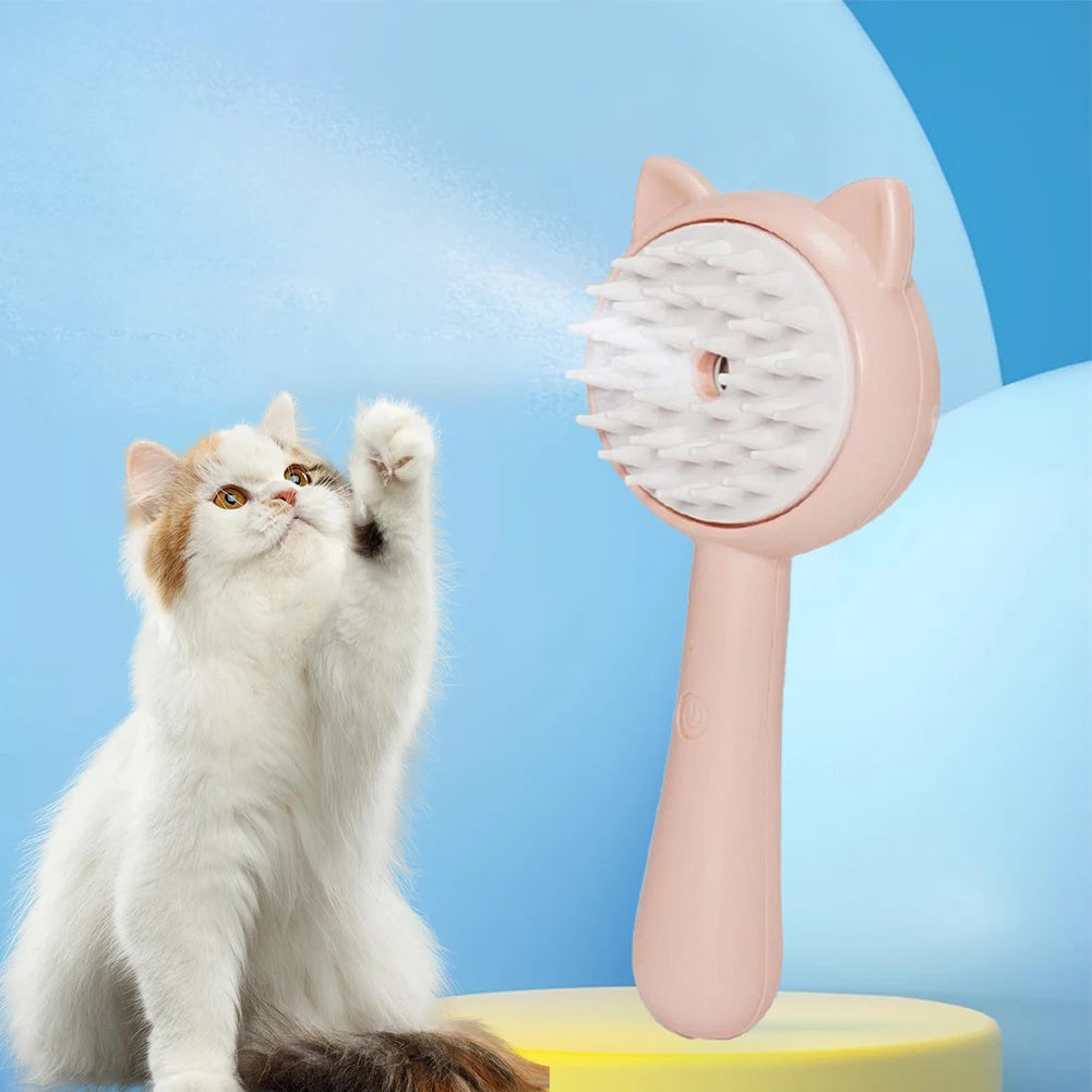 Multifunction Hair Grooming Cleaning Brush With Mist For Pets, Rechargeable Self Cleaning Brush For Dogs & Cats