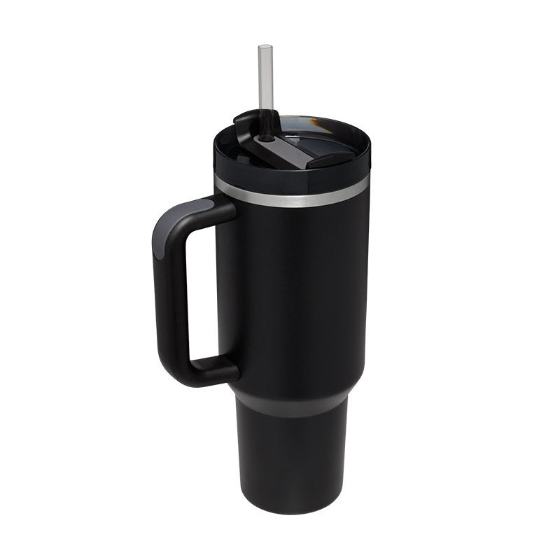 Tumbler With Lid, Stainless Steel, Handle, Straw, Insulated, Spill-Proof (1200ML)