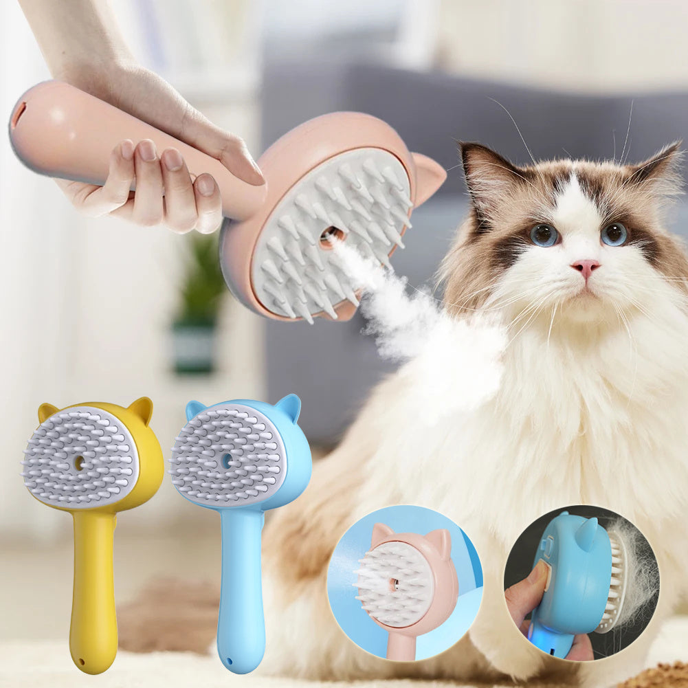 Multifunction Hair Grooming Cleaning Brush With Mist For Pets, Rechargeable Self Cleaning Brush For Dogs & Cats