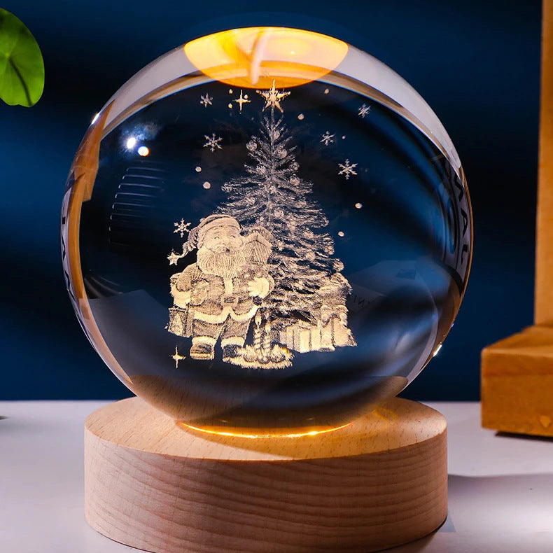 Luminous Starry Sky, Planets, Moon Crystal Ball Small Night Lamp Projection Ambience Light