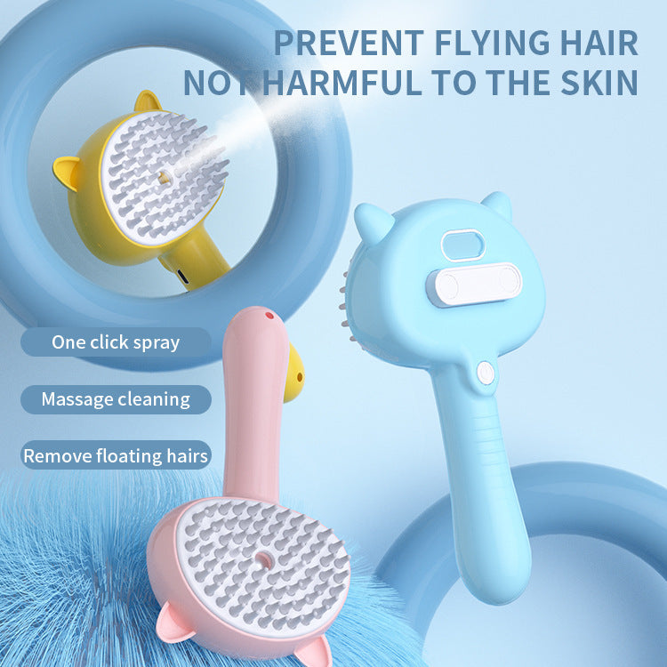 Multifunction Hair Grooming Cleaning Brush With Mist For Pets, Rechargeable Self Cleaning Brush For Dogs & Cats